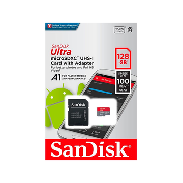 SanDisk 128GB Ultra microSDXC Card with SD Adapter